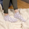 image:imageBambooMN Womens Super Soft Aloe Infused Fuzzy Nylon Spa Socks  Size 912  Assortment D  3 PairsPurple Dots