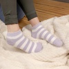 image:imageBambooMN Womens Super Soft Aloe Infused Fuzzy Nylon Spa Socks  Size 912  Assortment D  3 PairsPurple Stripes