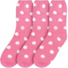 image:imageBambooMN Womens Super Soft Fuzzy Socks Polka Dot Gradient Snowflake Featherlight Cuff  Assorted Colors03 Raspberry