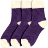 image:imageBambooMN Womens Super Soft Fuzzy Socks Polka Dot Gradient Snowflake Featherlight Cuff  Assorted ColorsFeatherlight Cuff Deep Purple