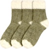 image:imageBambooMN Womens Super Soft Fuzzy Socks Polka Dot Gradient Snowflake Featherlight Cuff  Assorted ColorsFeatherlight Cuff Olive Green