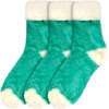image:imageBambooMN Womens Super Soft Fuzzy Socks Polka Dot Gradient Snowflake Featherlight Cuff  Assorted ColorsFeatherlight Cuff Spring Green