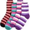 image:imageBambooMN Womens Super Soft Warm Microfiber Fuzzy Cozy Home Stripe Socks  AssortmentsAssortment S04