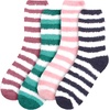 image:imageBambooMN Womens Super Soft Warm Microfiber Fuzzy Cozy Home Stripe Socks  AssortmentsAssortment S11