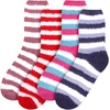 image:imageBambooMN Womens Super Soft Warm Microfiber Fuzzy Cozy Home Stripe Socks  AssortmentsAssortment S13
