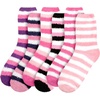 image:imageBambooMN Womens Super Soft Warm Microfiber Fuzzy Cozy Home Stripe Socks  AssortmentsAssortment S2