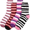 image:imageBambooMN Womens Super Soft Warm Microfiber Fuzzy Cozy Home Stripe Socks  AssortmentsAssortment S21