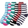 image:imageBambooMN Womens Super Soft Warm Microfiber Fuzzy Cozy Home Stripe Socks  AssortmentsAssortment S3
