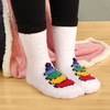image:imageBambooMN Womens Super Soft Warm Microfiber Fuzzy Cozy Unicorn Series Crew Socks03 Rainbow Clouds  3 Pairs