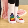 image:imageBambooMN Womens Super Soft Warm Microfiber Fuzzy Cozy Unicorn Series Crew Socks03 Rainbow Clouds  3 Pairs
