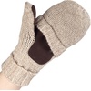image:imageBambooMN Wool Acrylic Knitted Winter Convertible Half Fingerless Glove Mittens ComboBeige