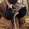 image:imageBambooMN Wool Acrylic Knitted Winter Convertible Half Fingerless Glove Mittens ComboBlack