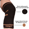 image:imageCopper D Copper Compression Knee Sleeve  Rayon from Bamboo Charcoal Copper Infused Knee Support BraceBlack  Copper