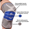 image:imageCopper D Copper Compression Knee Sleeve  Rayon from Bamboo Charcoal Copper Infused Knee Support BraceGrey  Blue