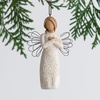 image:imageWillow Tree Remembrance Angel Lighter Skin HandPainted Ornament  Hands Folded Revealing GoldLeaf Heart Cream Dress Sympathy Keepsake Gift Cast from a Susan Lordi Original CarvingLighter Skin