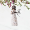 image:imageWillow Tree Remembrance Angel Lighter Skin HandPainted Ornament  Hands Folded Revealing GoldLeaf Heart Cream Dress Sympathy Keepsake Gift Cast from a Susan Lordi Original CarvingSoft Cream