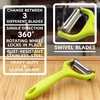 image:imageY Shape 3in1 Serrated Straight Julienne Swiveled MultiBlade Peeler  Green  1 PeelerMultiBlade Peeler  Green