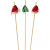 image:imageBambooMN 59 Bamboo Acrylic Gem Christmas Picks Skewers Party and Event Supplies for Desserts Drinks hors doeuvres  Red and Green Colors  200 Pieces200