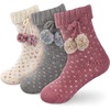 image:imageBambooMN Extra Thick Cozy Fuzzy Animal Thermal Cabin Plush Fleecelined Knitted Crew SocksAsst a