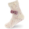 image:imageBambooMN Extra Thick Cozy Fuzzy Animal Thermal Cabin Plush Fleecelined Knitted Crew SocksColor 01 Beige Rainbow