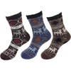 image:imageBambooMN Mens Cabin Double Layer Thick Soft Warm Fuzzy Comfy Home Socks 3 PairsAsst C