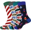 image:imageBambooMN Mens Christmas Socks Cotton Colorful Design Fashion Novelty Dress Xmas Theme Socks  Assorted Packs4b
