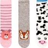 image:imageBambooMN Super Soft Warm Cute Animal Face NonSlip Fuzzy Crew Winter Home Socks Value PackAssortment 01