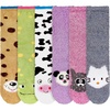image:imageBambooMN Super Soft Warm Cute Animal NonSlip Fuzzy Cozy Crew Winter Home Socks 6 and 12 Pair Value PackAssortment B