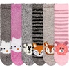 image:imageBambooMN Super Soft Warm Cute Animal NonSlip Fuzzy Cozy Crew Winter Home Socks 6 and 12 Pair Value PackAssortment a