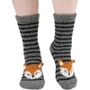 image:imageBambooMN Super Soft Warm Cute Womens Animal NonSlip Fuzzy Fluffy Crew Winter Home Socks03 Stripe Fox
