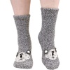 image:imageBambooMN Super Soft Warm Cute Womens Animal NonSlip Fuzzy Fluffy Crew Winter Home Socks04 Grey Bear