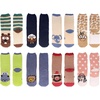image:imageBambooMN Super Soft Warm Microfiber Fun Fuzzy Cozy Home Socks  8 Pair Value PackAnimal Asst 8a