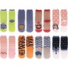 image:imageBambooMN Super Soft Warm Microfiber Fun Fuzzy Cozy Home Socks  8 Pair Value PackAnimal Asst 8b