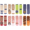 image:imageBambooMN Super Soft Warm Microfiber Fun Fuzzy Cozy Home Socks  8 Pair Value PackAnimal Asst 8c