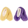 image:imageBambooMN Womens Heart amp Stripe Patterned NonSlip Lined Travel Home Slippers  2 PairsAssortment I Purple and Yellow