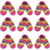image:imageBambooMN Womens Soft Fuzzy Cozy Footies Travel Home NonSlipRainbow 9 Pairs