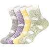image:imageBambooMN Womens Soft Warm Fuzzy Fluffy Polka Dot Cuff Crew Home SocksAssortment 4b