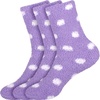 image:imageBambooMN Womens Super Soft Fuzzy Socks Polka Dot Gradient Snowflake Featherlight Cuff  Assorted Colors04 Lilac