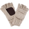 image:imageBambooMN Wool Acrylic Knitted Winter Convertible Half Fingerless Glove Mittens ComboBeige