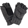 image:imageBambooMN Wool Acrylic Knitted Winter Convertible Half Fingerless Glove Mittens ComboDark Grey