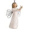 image:imageWillow Tree Angel of Hope Sculpted HandPainted Hanging Ornament  Angel Holding a GoldFlamed Candle Cream Dress and Wire Wings Gift of Hope Cast from a Susan Lordi Original Carving