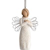 image:imageWillow Tree Remembrance Angel Lighter Skin HandPainted Ornament  Hands Folded Revealing GoldLeaf Heart Cream Dress Sympathy Keepsake Gift Cast from a Susan Lordi Original CarvingLighter Skin