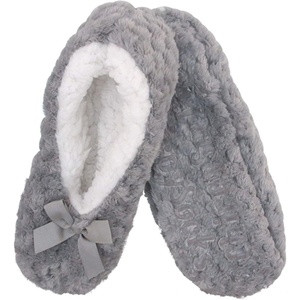 image:imageBambooMN Adult Soft Touch Tufted NonSlip SlipOn Lined Indoor Travel Cozy House Slippers06 Grey