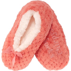 image:imageBambooMN Adult Soft Touch Tufted NonSlip SlipOn Lined Indoor Travel Cozy House Slippers09 Coral