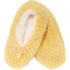 image:imageBambooMN Adult Soft Touch Tufted NonSlip SlipOn Lined Indoor Travel Cozy House Slippers10 Yellow