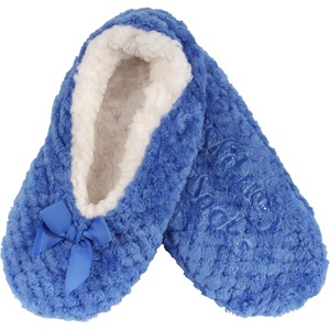 image:imageBambooMN Adult Soft Touch Tufted NonSlip SlipOn Lined Indoor Travel Cozy House Slippers12 Dark Blue