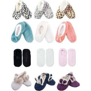 image:imageBambooMN Adult Soft Warm Cozy Fuzzy Indoor NonSlip Lined Slippers3 Pair Variety