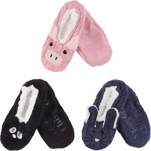 image:imageBambooMN Adult Women Soft Warm Cozy Fancy Yarn Slippers NonSlip Lined Socks Indoor Comfy House Travel SlippersAnimal D