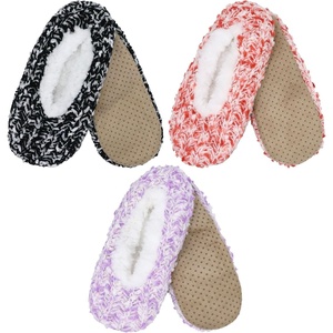 image:imageBambooMN Adult Women Soft Warm Cozy Fancy Yarn Slippers NonSlip Lined Socks Indoor Comfy House Travel SlippersCozy 3a