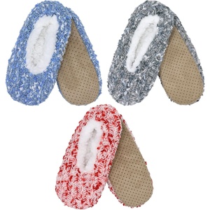 image:imageBambooMN Adult Women Soft Warm Cozy Fancy Yarn Slippers NonSlip Lined Socks Indoor Comfy House Travel SlippersCozy 3b